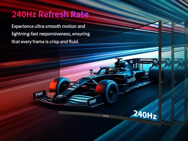 KTC 32 Zoll 240 Hz gebogener Gaming-Monitor, 1000R VA, QHD (2560 x 1440p), 4000:1-Kontrast, unterstützt FreeSync GSync, HDMI2.0 (144 Hz)/DP1.4 – Detail 6