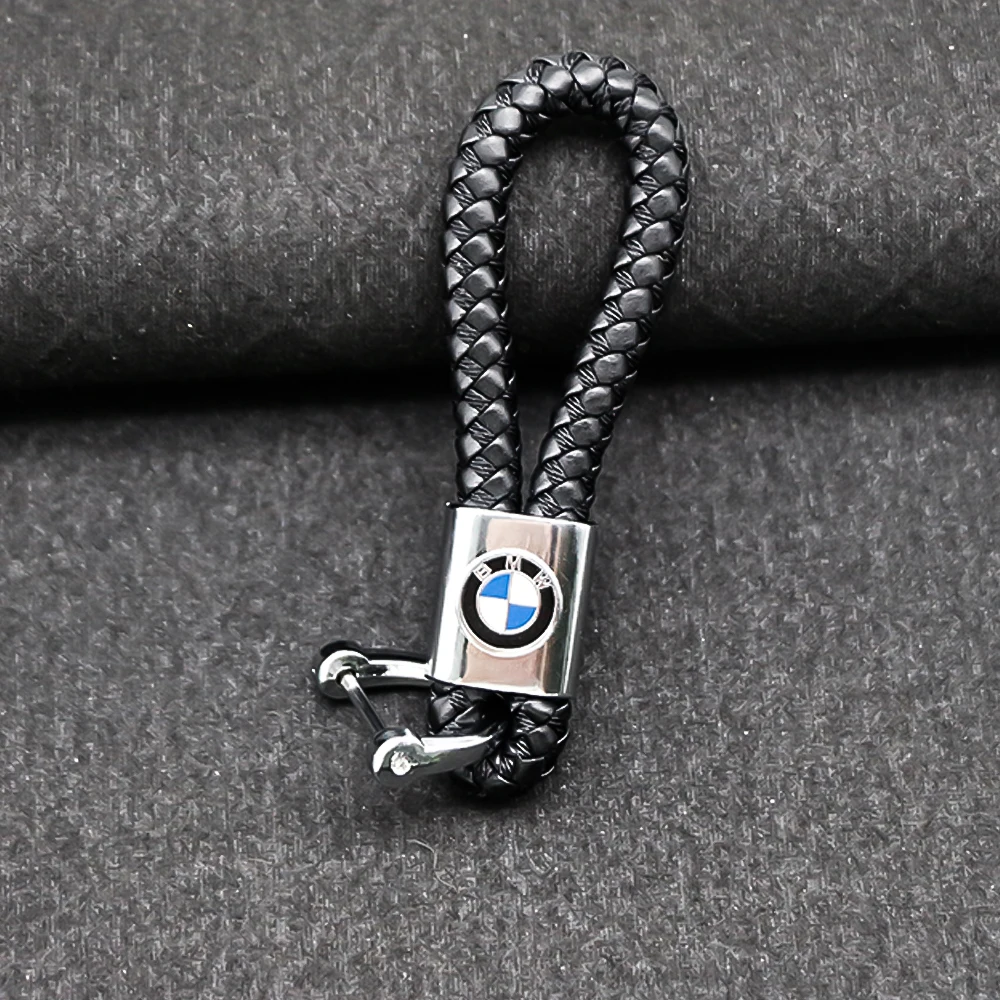 PU Leather Braided Woven Rope Keychain Key Car Trinket Keyring For BMW E36 E46 E53 E90 E60 E61 E93 E87 X1 X3 X5 X6 F30 F20 F10