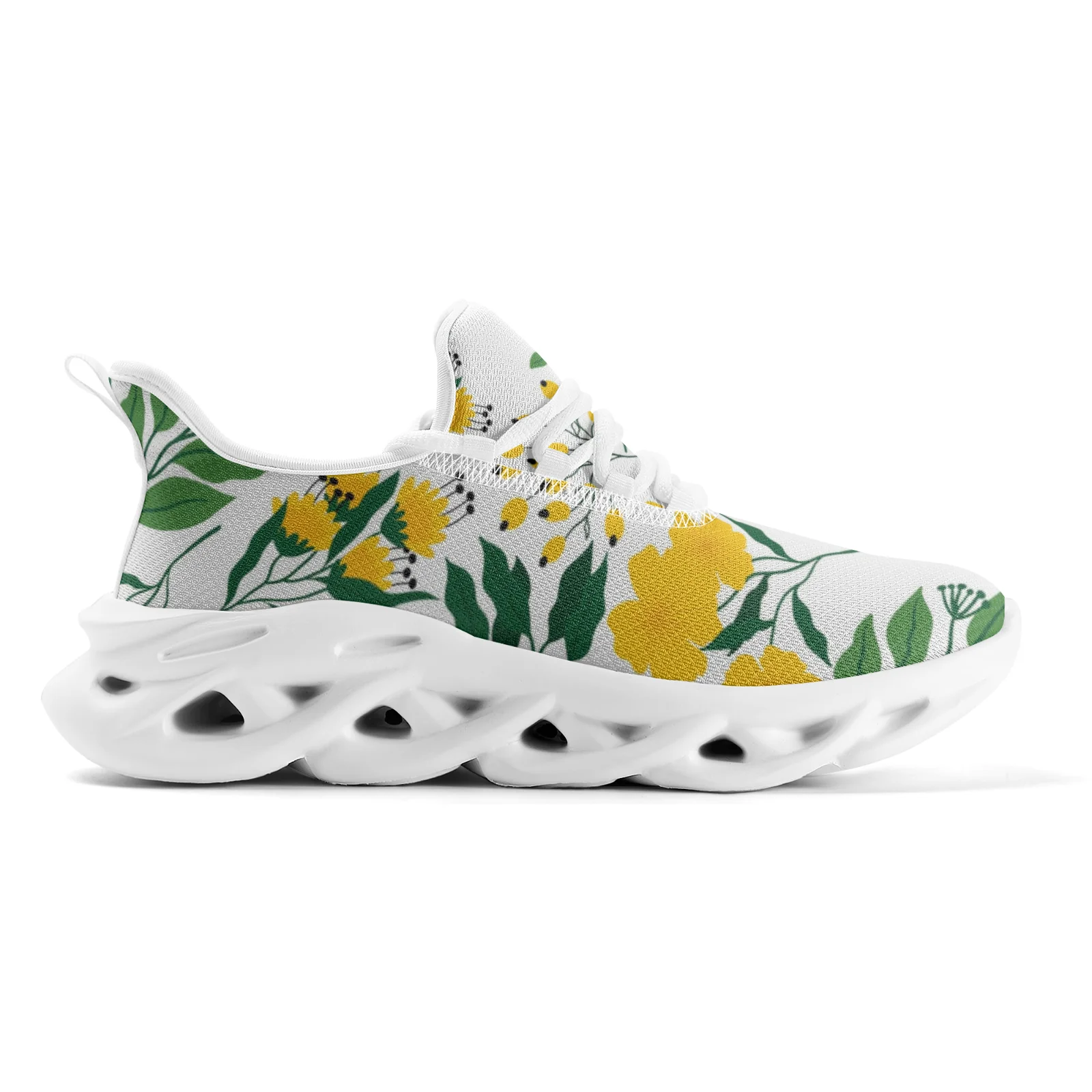 Zapatillas de deporte informales con estampado Floral de girasol para mujer, zapatos ligeros para caminar, calzado deportivo para correr para mujer, talla EU36-48
