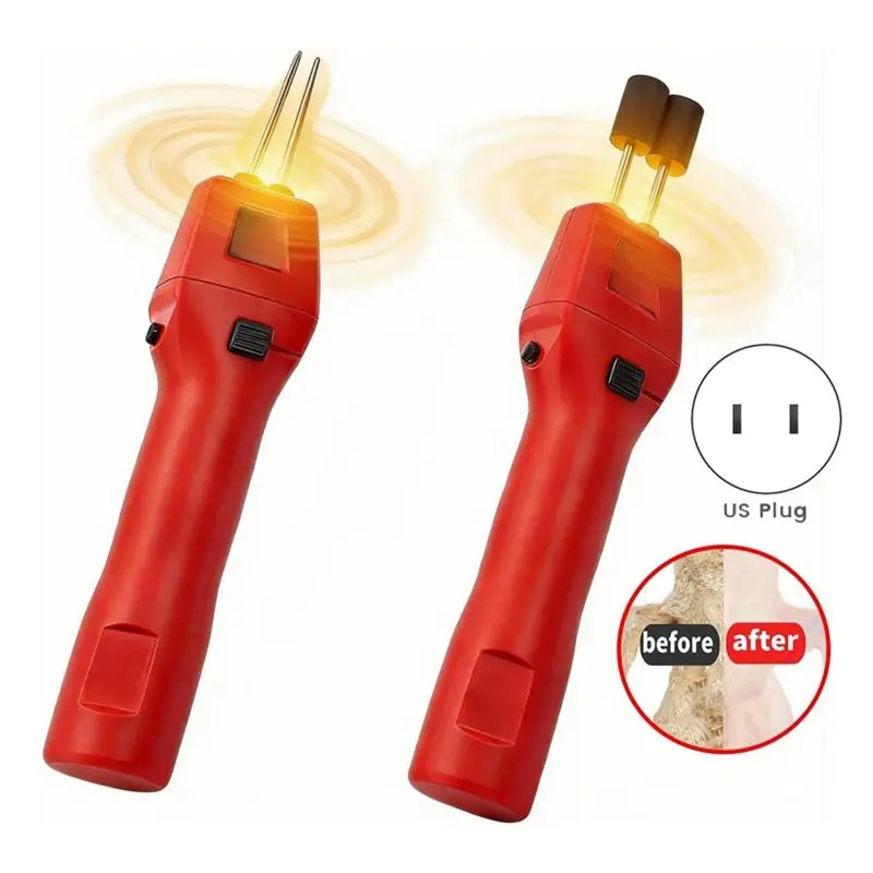 ABKY-Electric Poultry Plucker Chicken Plucker Defeather Machine Cordless Rechargeable Dual Head Quick Swap US Plug