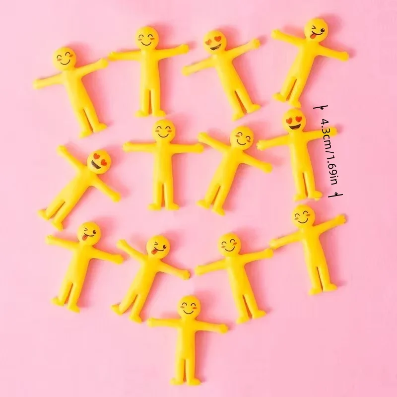 4.3cm Random 1 Pcs Stress Relief Toy Squishy Stretchable Yellow Figurine Squeeze Toy Decompression Desk Toy Fidgets Toys Gift