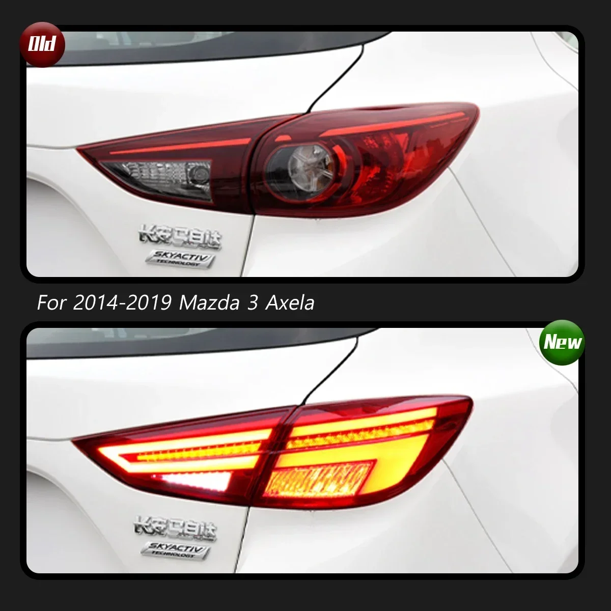 Dynamic Turn Signal Tail Lamp Automotive Accessories Upgrade Modified New LED For Mazda 3 Axela 2014-2019 Taillights