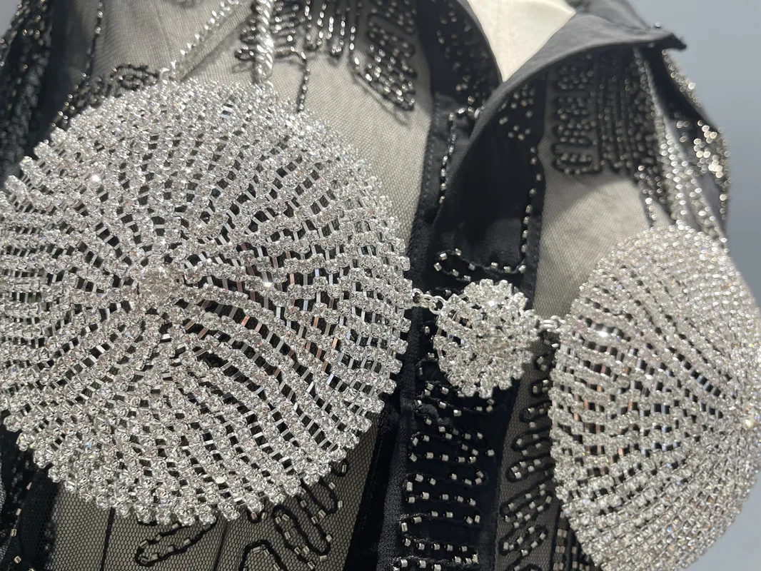 

2025 Summer Sexy halter rhinestone corset crop top women clothes club party Vest hotwife bralette festival outfit womens tops