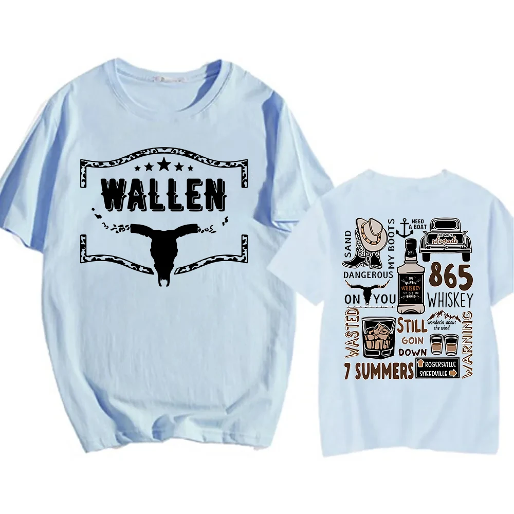 Morgan Wallen Western Country Music T-Shirts  O-Neck Short Sleeve Shirts Fans Gift Harajuku