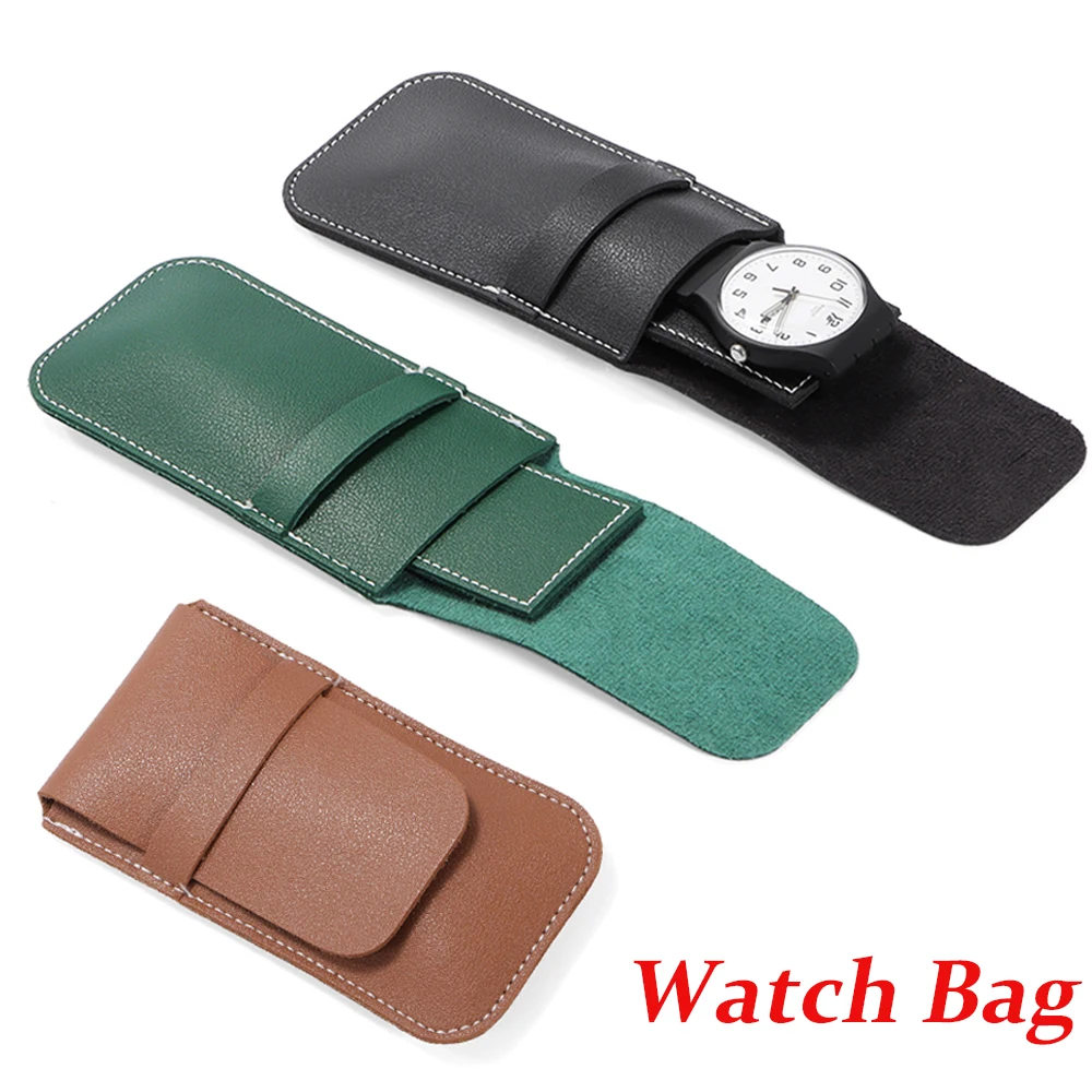 4 Colors Portable Watch Storage Bag Anti-Dust Watch Bag Organizer PU Leather Watch Case Accessories Fashion Flip Cover Gift Bags