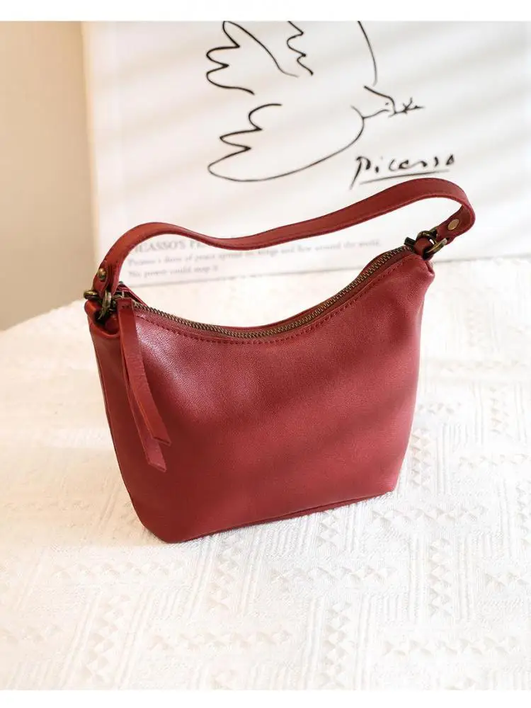 

casual designer women's genuine leather multifunctional small handbag vintage luxury real cowhide leather shoulder crossbody bag