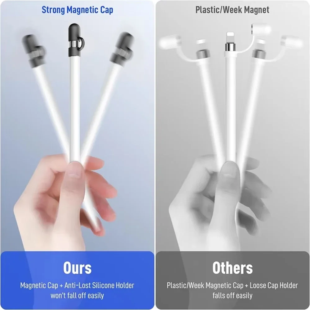Replacement Pen Cap For iPad Pencil 1st Soft Silicone Protective Case Sleeve Anti Loss Caps Holder For iPencil Accessories