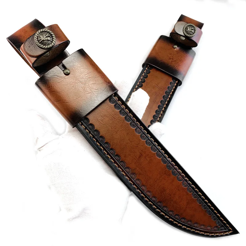 2 Sizes 314MM 253MM Inner Length Genuine Cowhide Cow Leather Fixed Blade Scabbard Large Straight Knife Sheath Cover Holders
