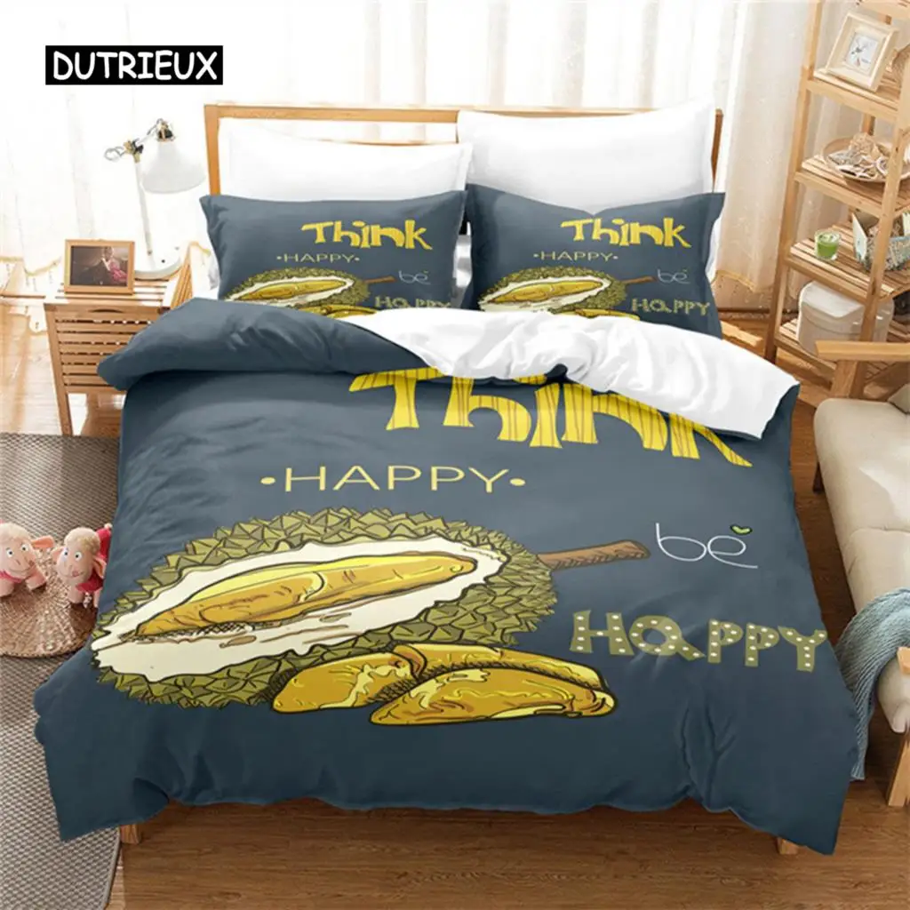 

Tropical Fruit Durian Duvet Cover Microfiber Bedding Set 3D Print Quilt Cover With Pillowcases King For Teen Adult Bedroom Decor