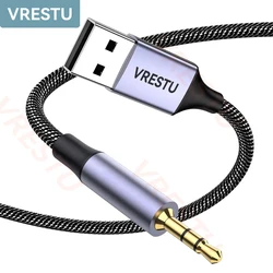 USB do 3.5mm kabel Adapter gniazda Jack 3 5mm 2m zestaw słuchawkowy z głośnikiem pulpit PC linia Audio pomocniczy Stereo переходник USB на 3.5