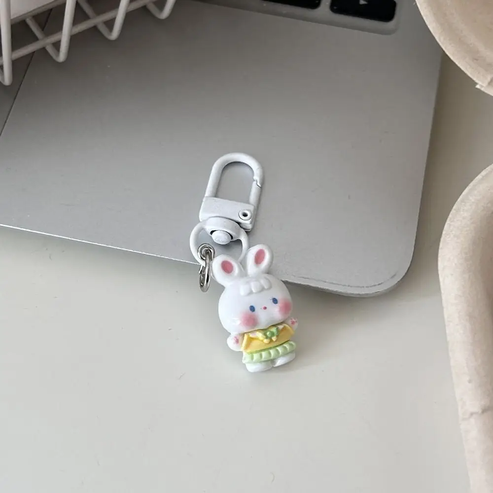

Lovely Resin Rabbit Doll Key Chain Animal Cartoon Funny Cat Key Ring Charm Rabbit Bear Bag Pendant Backpack Decoration