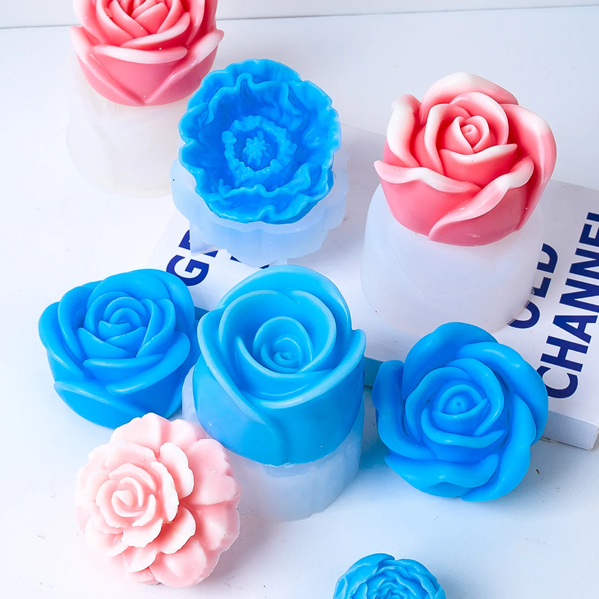 Multiple 3D Small Flowers Scented Candle Molds DIY Handmade Soap Cake Biscuits Baking Silicone Mould Flower Series Holiday Gift