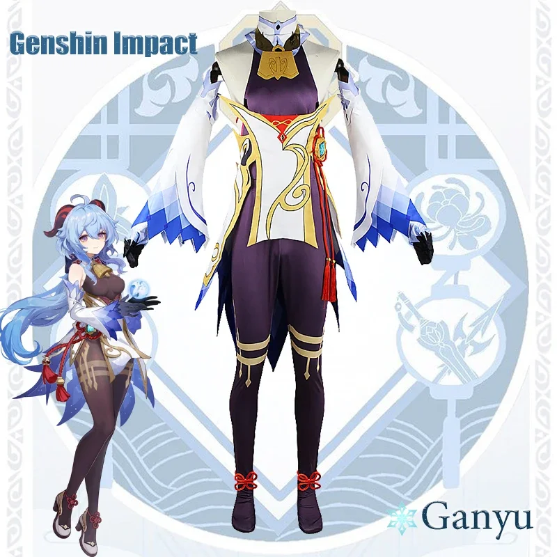 Genshin Impact Ganyu Cosplay Kostüm Erwachsene Karnevalsuniform Anime Halloween Party Kostüme Damen Maskerade Spiel