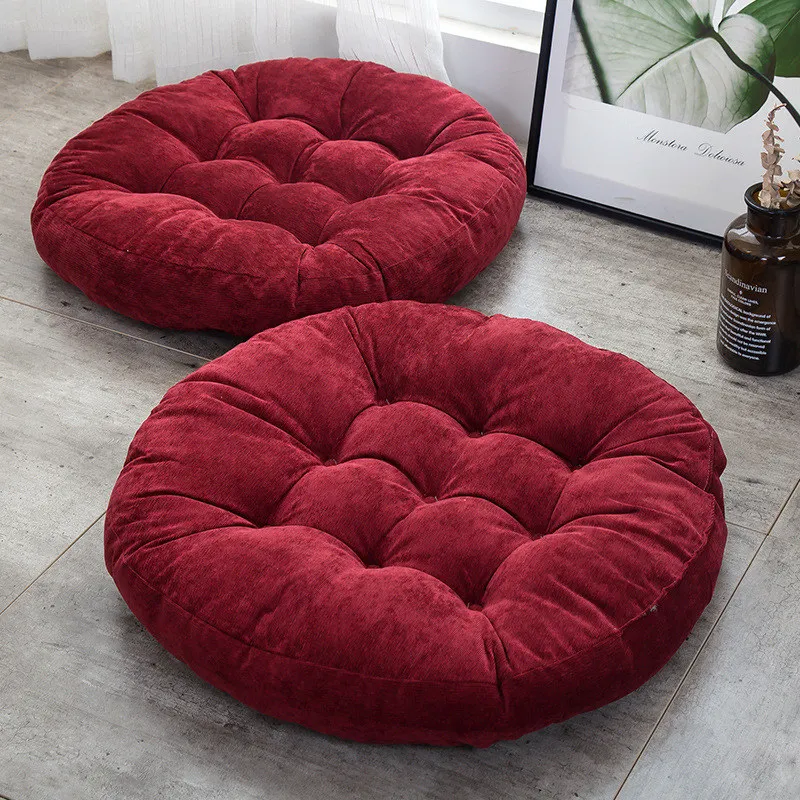 

Nordic Velvet Tatami Floor Pillow Cushion Round Yoga Mat Meditation Futon Thick Sofa Couch Bench Back Seating Pouf Butt Pillow