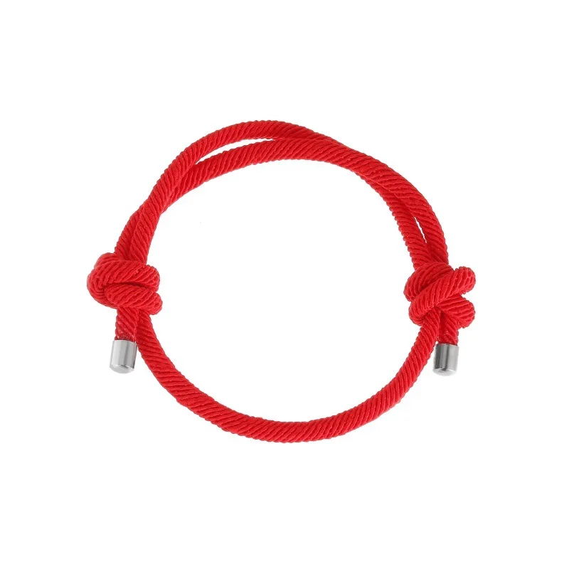 Lucky Simple Designed Ethnic Style Red Black Knitting Knot Trending Statement Product Bracelets For Man Women