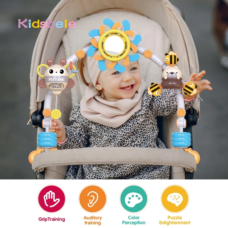 baby-cot-mobile-with-hanging-toys-and-mirror-with-hanging-rattles-mirror-and-sensory-adjustable-arch-for-crib-stroller-newborns
