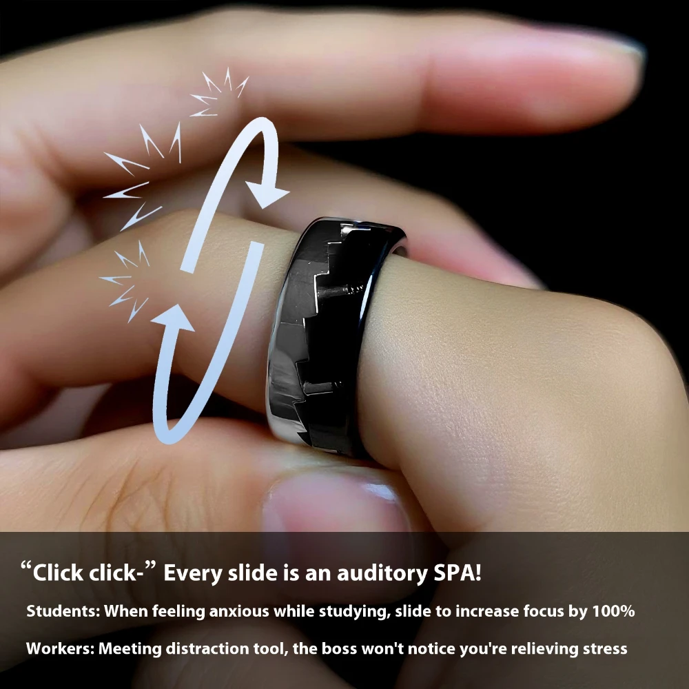 

anti stress rings Titanium Steel Mechanical Unzip Ring Can Be Seen Mechanical Beating Turns 2025 Fashion New Style