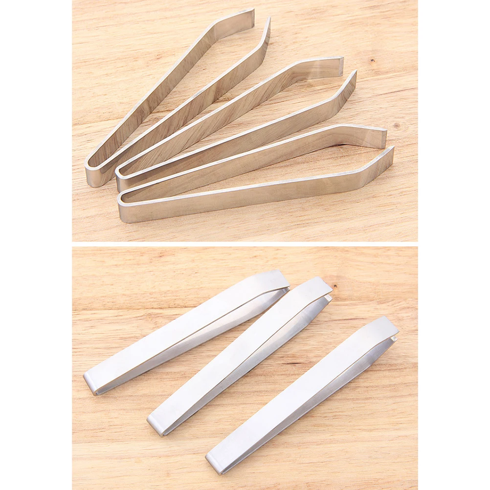 

3 Pcs Fishbone Clip Tweezers for Restaurant Food Hair Removing Stainless Steel