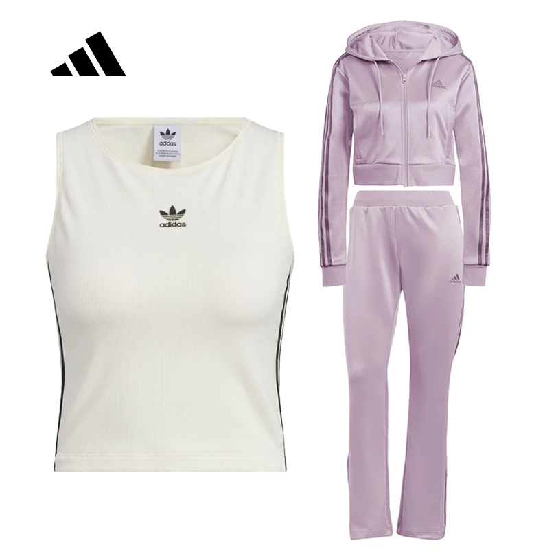 

Adidas Women's Slim Fit GLAM TRACK SUIT & Sleeveless Sports Vest Set IS0914 KB6418