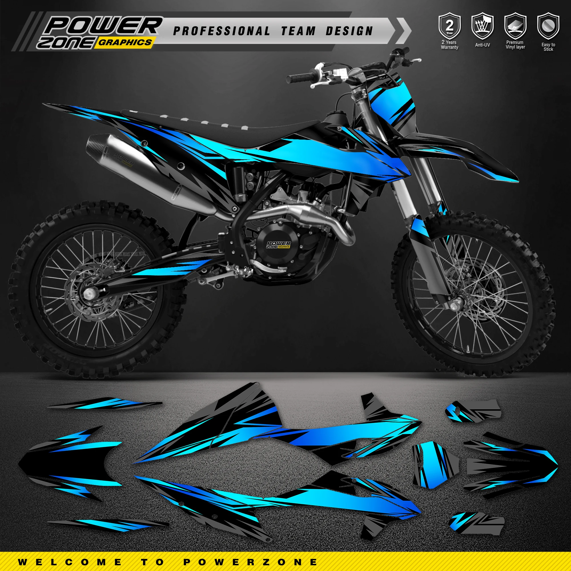 

PowerZone Custom Team Graphics Decals Stickers Kit For KTM SX SXF MX 2019 2020 2021 2022 EXC XCW Enduro 2020-2023 125 to 500cc