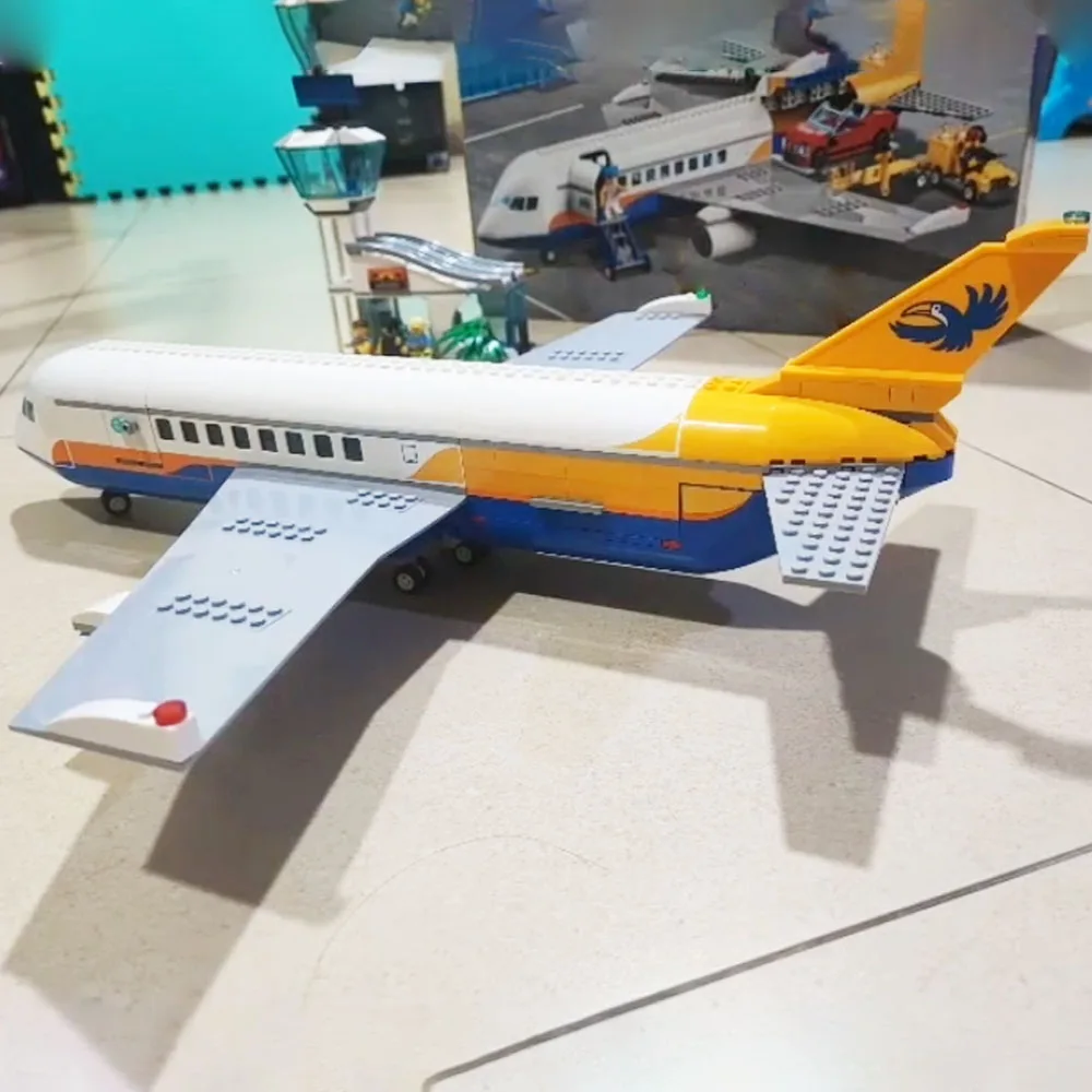 City Aviation Passenger Aeroplane 60262 Building Blocks DIY Passenger Airport Airbus Airplane Assemble Bricks Toy Gift