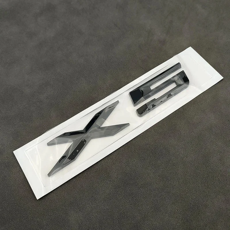 3D ABS Adhesive Chrome Black Logo X5 Emblem Letters Car Rear Trunk Badge Decal For BMW X5 E53 E70 F15 G05 X5 Sticker Accessories view 2