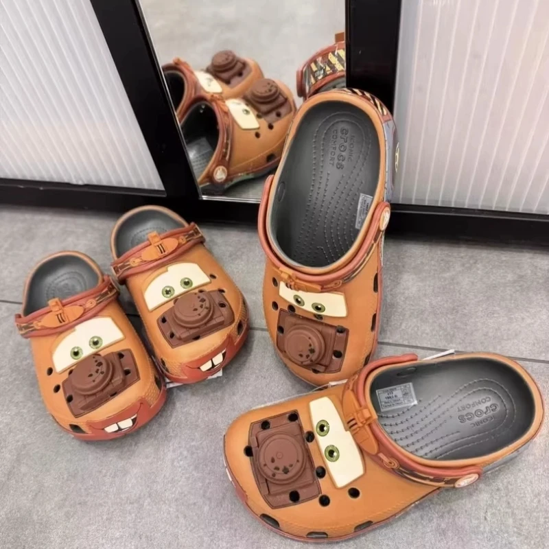 Urocze Kreskówkowe Letnie Kapcie Mater z Błyskawicą, Kapcie Mater, Buty Samochodowe, Oddychające Antypoślizgowe Kapcie Mater, Pochodne Produkty Animacyjne