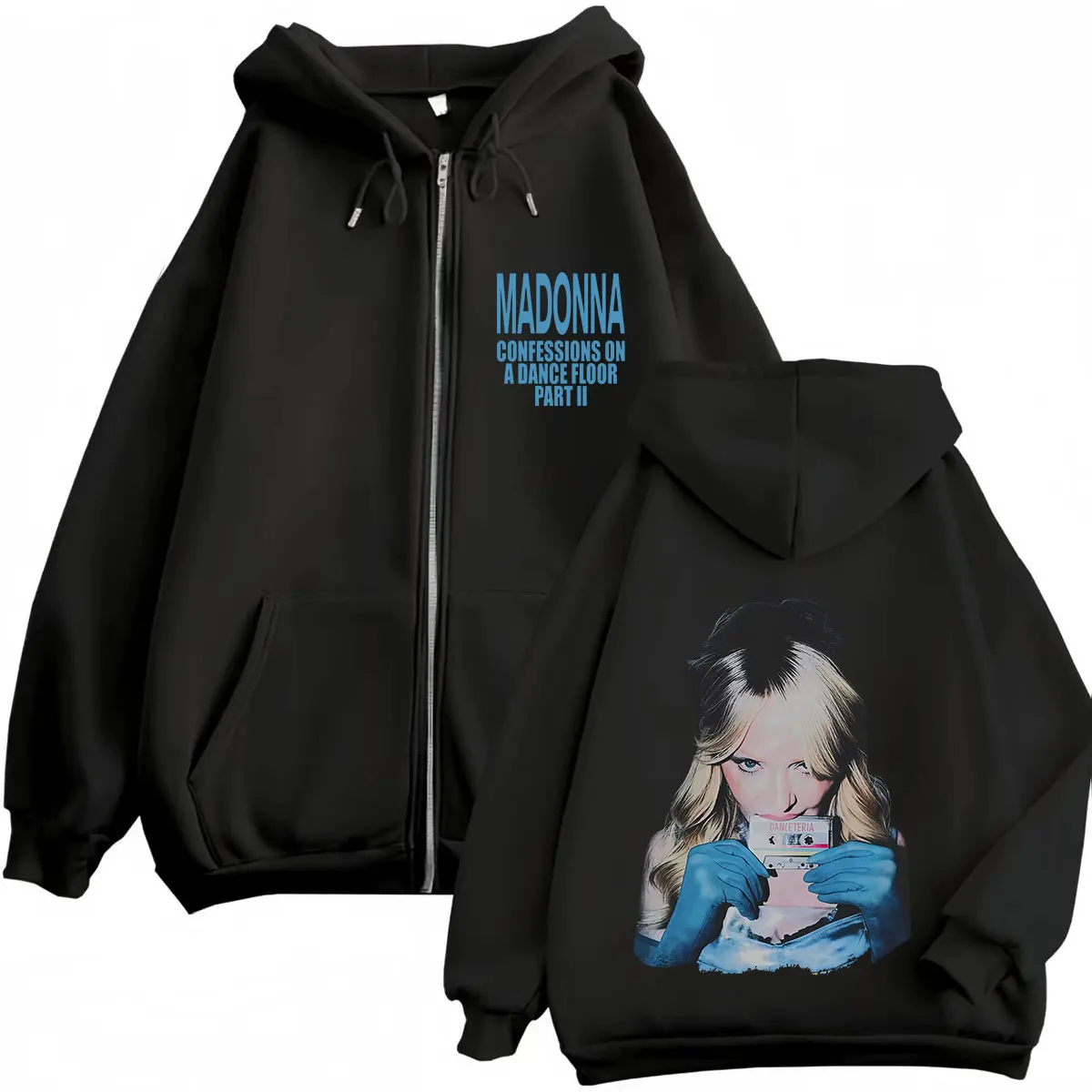 Madonna CONFESSIONS II Album Tour 2026 Print Zipper Hoodie Men Women Harajuku Sweatshirts Vintage Casual Hip-hop Zip Up Jacket