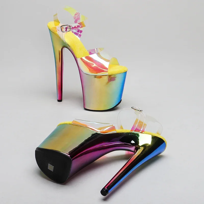 Leecabe 20cm/ 8inches TPU upper  fashion sexy  platform high heel   sandals stripper heel  pole dance shoes