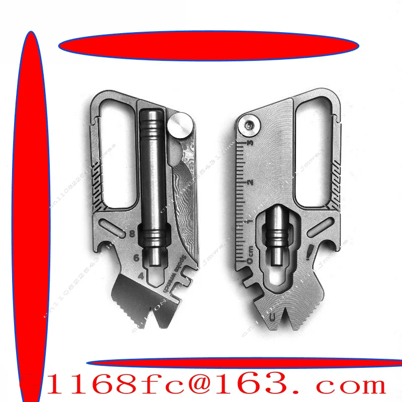New Titanium Alloy Outdoor Multifunctional Keychain Hanging Buckle Tool Mini Tool EDC Gift Gadget