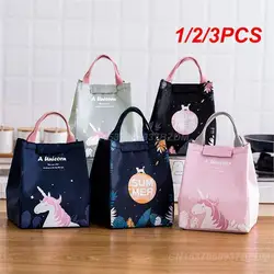 1/2/3PCS Cute Thickened Student Lunch Bag Thermal Waterproof Storage Bag Lunch Box Cartoon Insulated Cooler Lunch Bag Breakfast