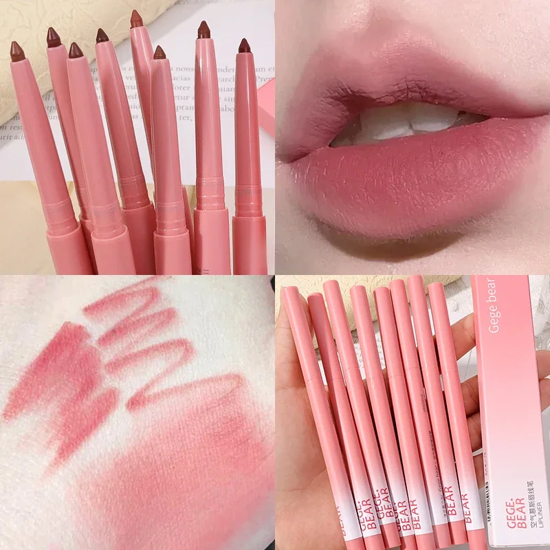 Matte Naakt Roze Lippenstift Lip Liner Pen Waterdicht Glad Fluwelen Lipliner Potlood Blijvende non-stick Cup Lippen Tint Make-up Cosmetica