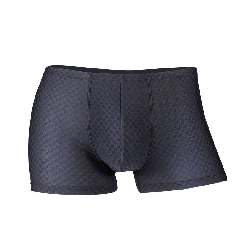 

5PCS Men's underwear with ice silk, flat hem, pant top, short underpants, breathable and seamless, ultra-thin summer style
