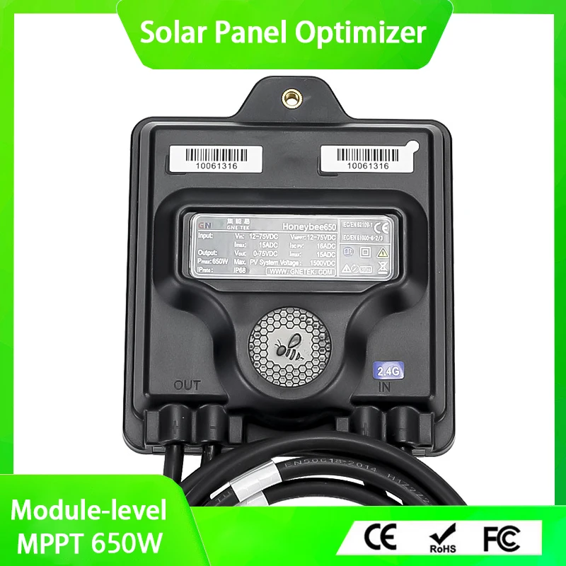 650/800/1600W PV Power Optimizer MPPT 12V-75V Input Ip68 Real-time Solar Panel Monitoring Voltage-Limiting Anti-Hotspot