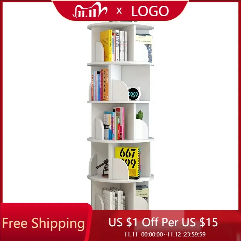 Rotating Bookshelf Book Rack Home Space-saving Simple Landing Student Creative Storage Bookcase estanteria libros furnitures