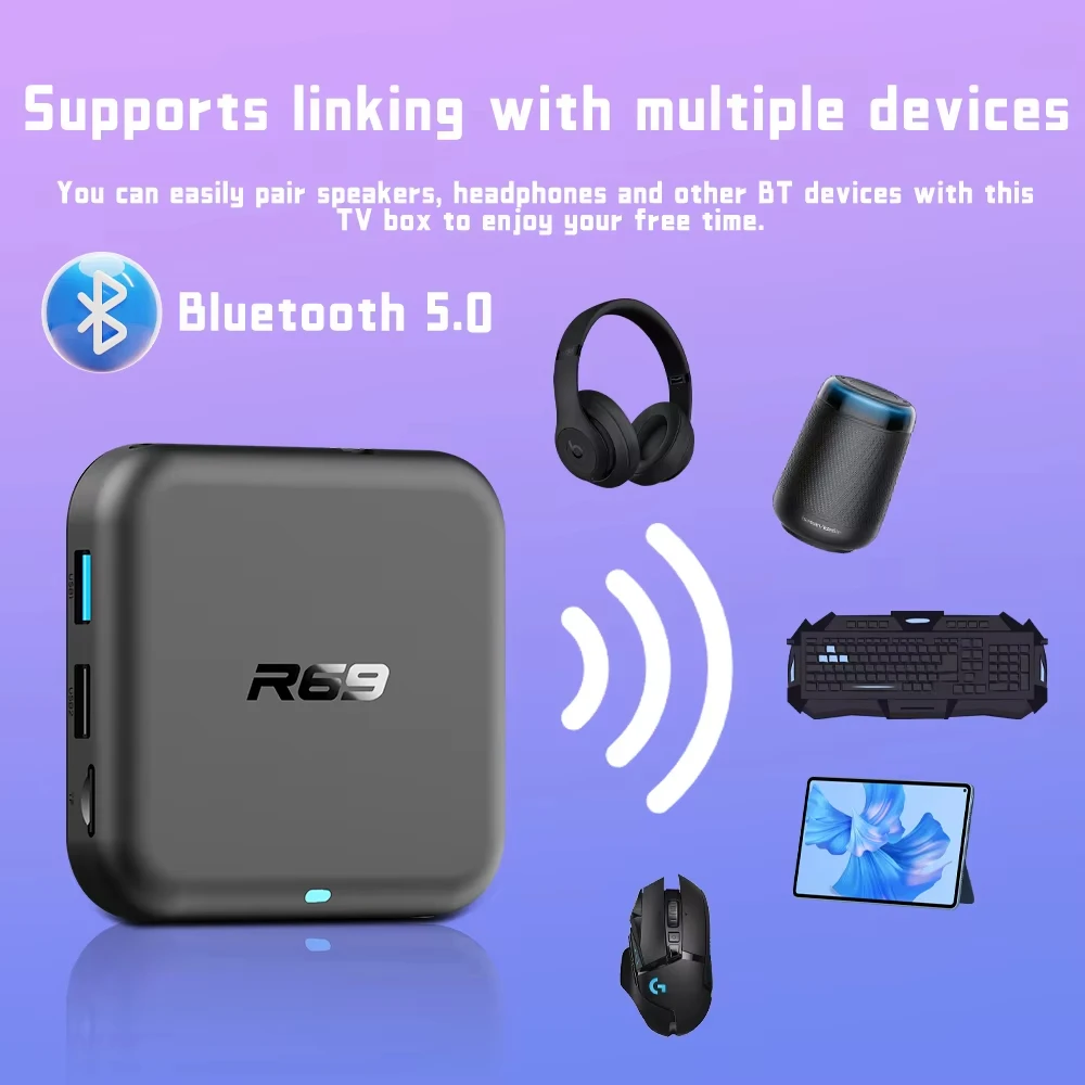 RK3518 Quad Core Android 14 TV Box 2026 2GB RAM 16GB Flash WiFi 6 Dual Band 4K H265 YouTube Smart Player