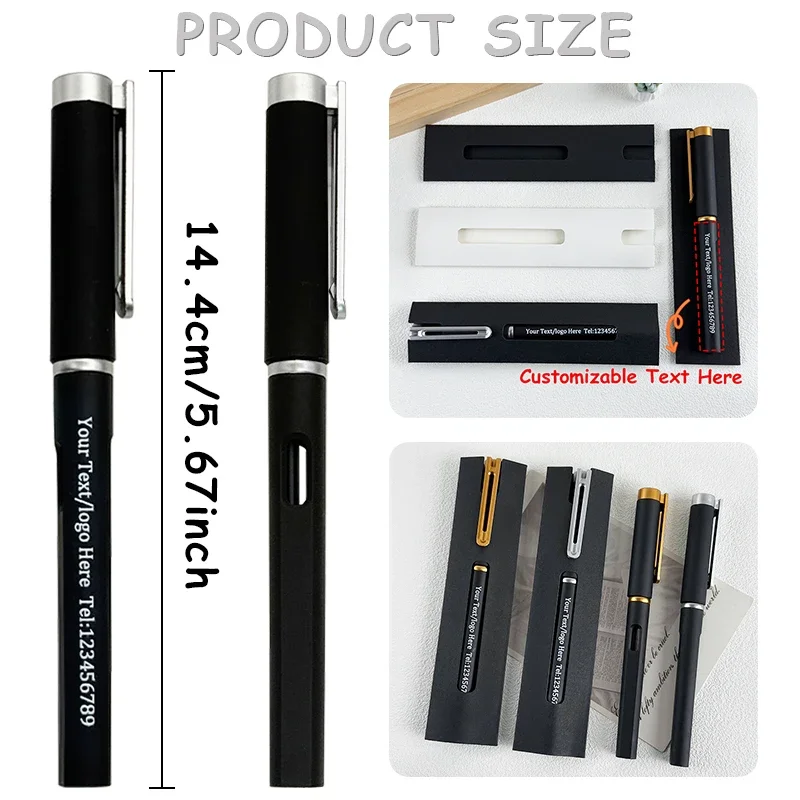 20Sets Large Capacity Personalized UV Printed Gel Pens Customizable Logo Pen Office Gift Set Elegant Promotional Student Pens