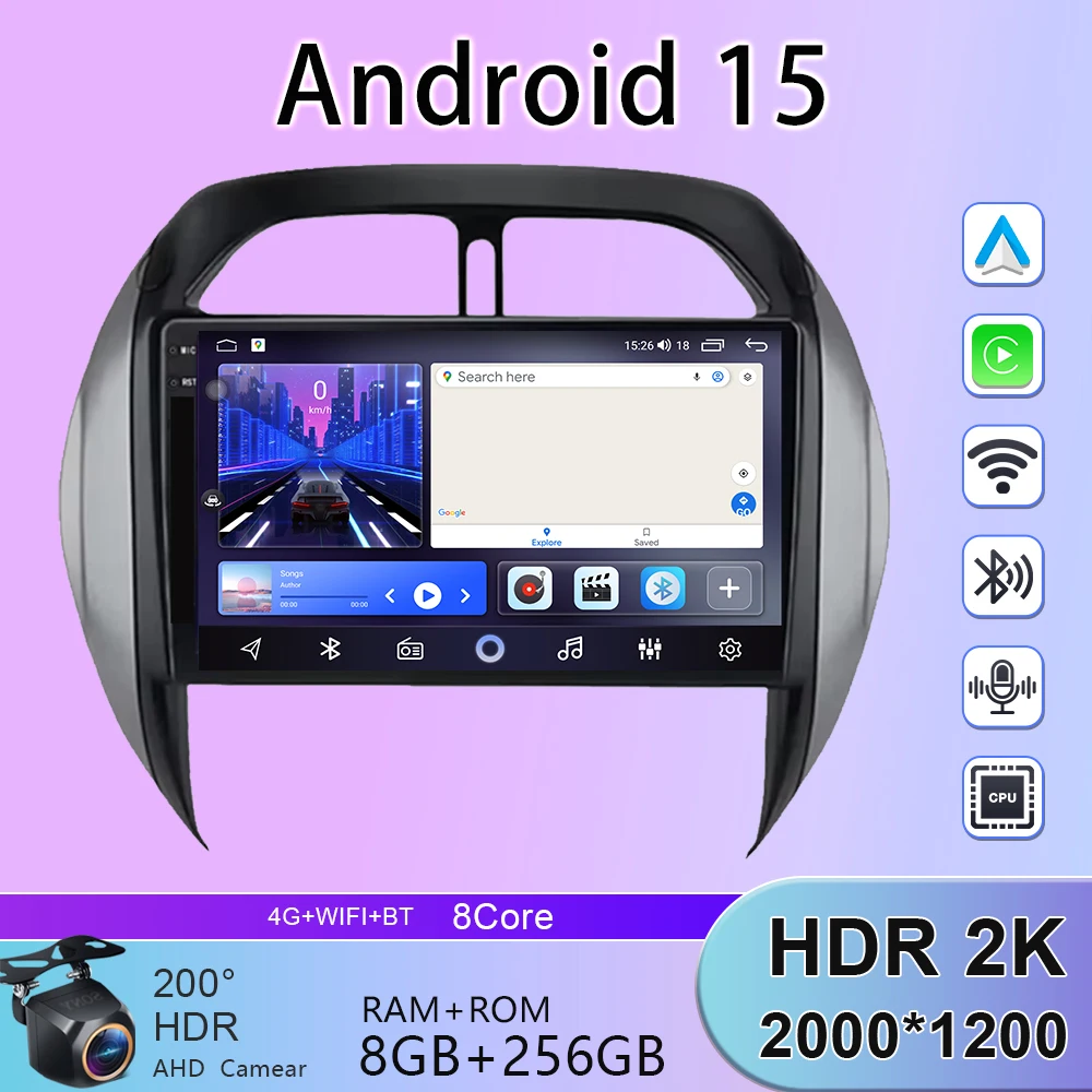 

For Toyota RAV4 RAV 4 2003 2004 2005 Car Radio Android 15 Auto Multimedia Player Carplay Stereo 2din GPS Navigation Wifi 8+256GB