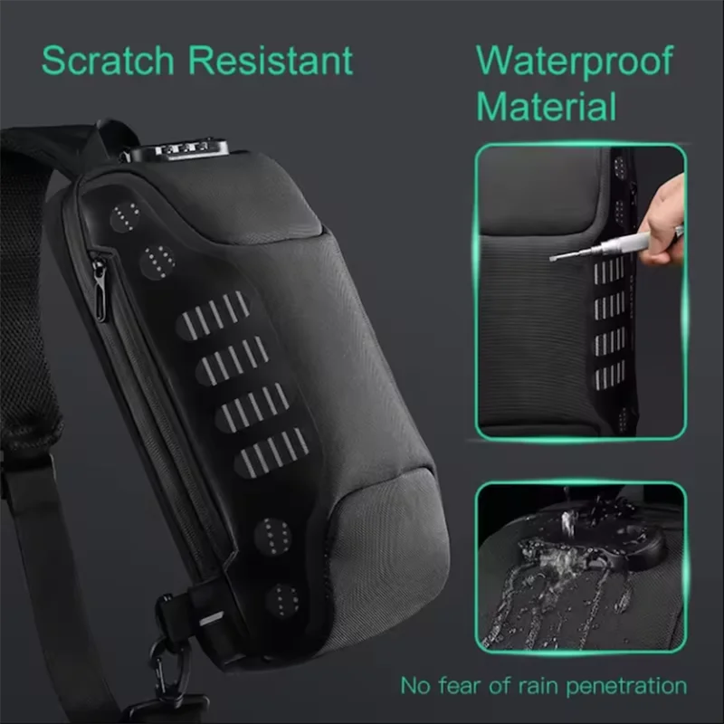 Ozuko Nieuwe Mode Waterdichte Slingtas Voor Heren Zakelijk Woon-Werkverkeer Borsttas Outdoor Sport Heren Crossbody Borsttas