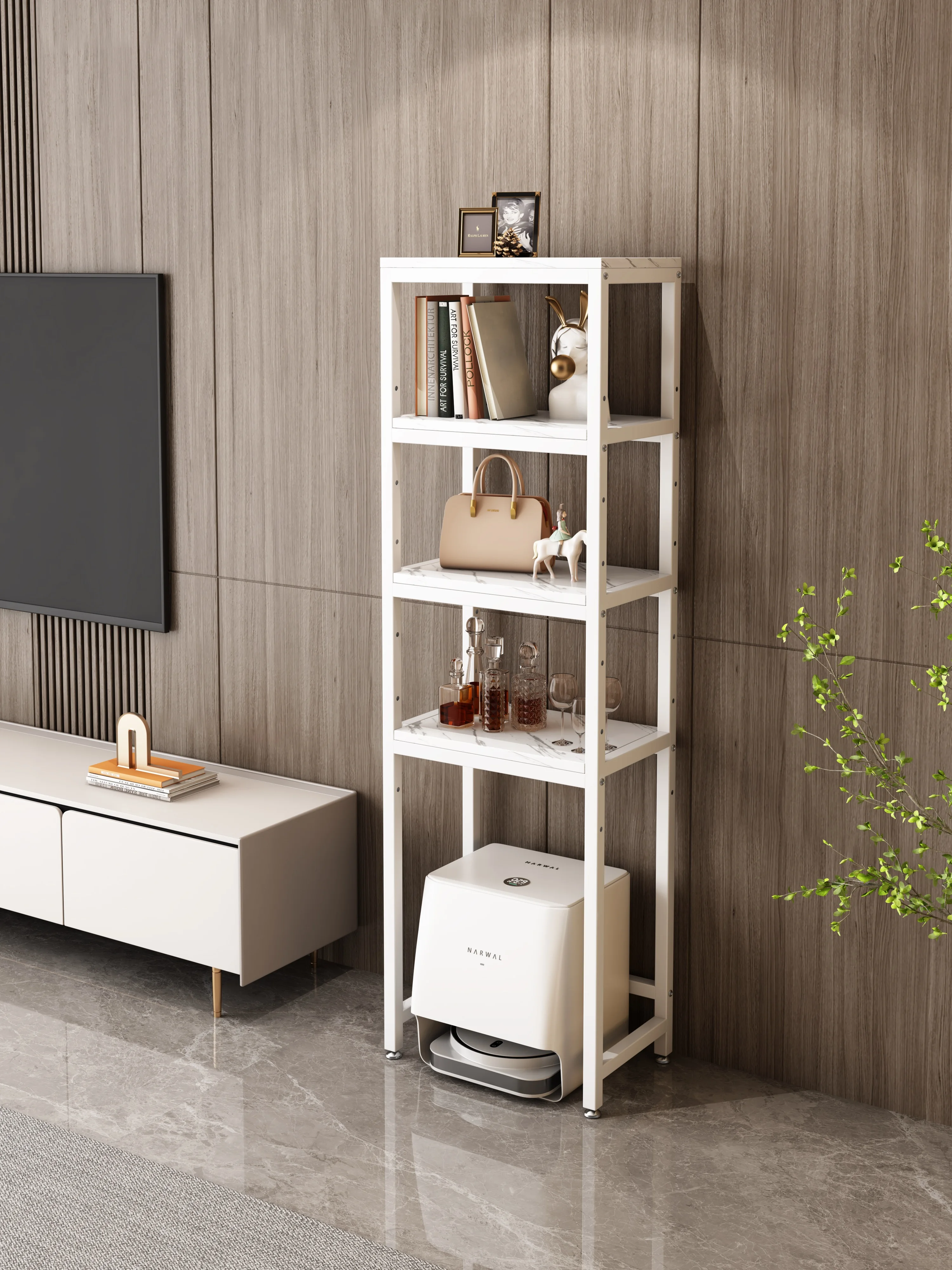 

TV Cabinet Storage Rack Sweeping Robot Multi-Layer Floor-Standing Shelf Living Room Water Dispenser Top Storage Cabinet