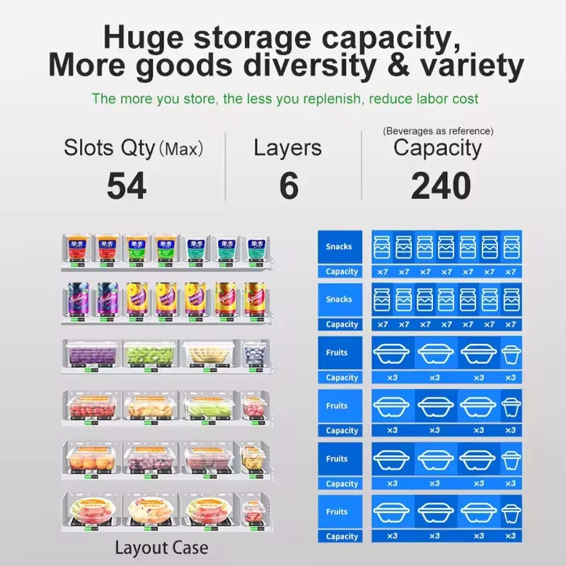 Fresh Food Vending Machine Refrigerated Elevator Vending Machine With Payment System