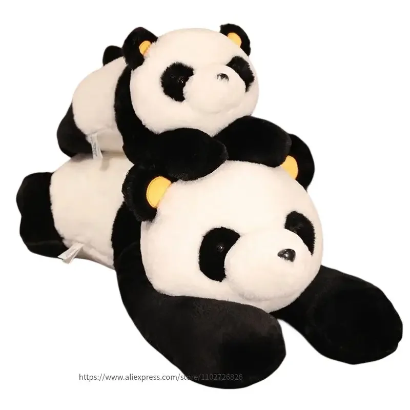 60-120cm Giant Panda Plush Toys Soft Sleep lying Pillow Cartoon Animal Bear Stuffed Baby Appease Doll Classic Kid Birthday Gifts