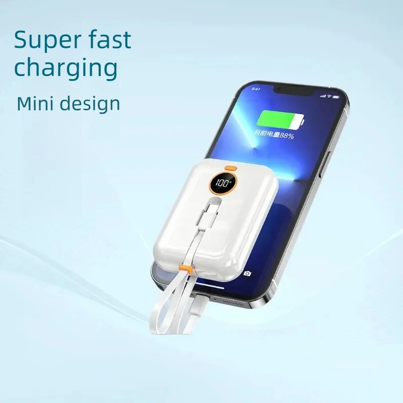 

20000mAh Portable Power Bank with Built-in Cable for Universal Fast Charging Mini Shared Power