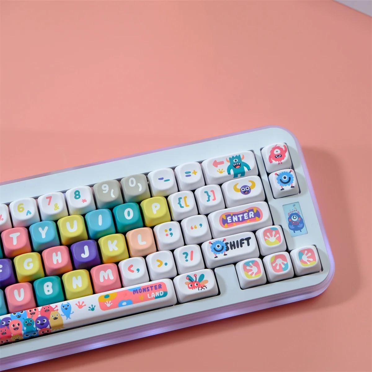 126 Keys Little Monster MOA Profile Dye Sublimation Keycap Set Fits MX Switch 61/64/68/75/86/98/104  Mechanical Keyboard