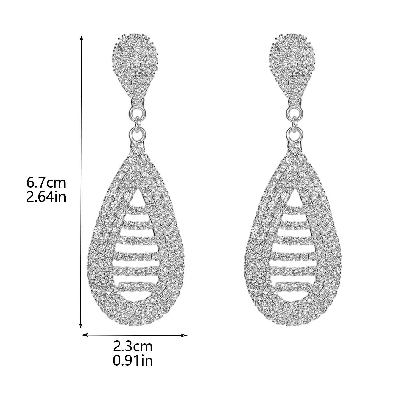 Luxury heavy-duty full of diamonds drop-shaped pendant earrings female fashion niche temperament match earrings