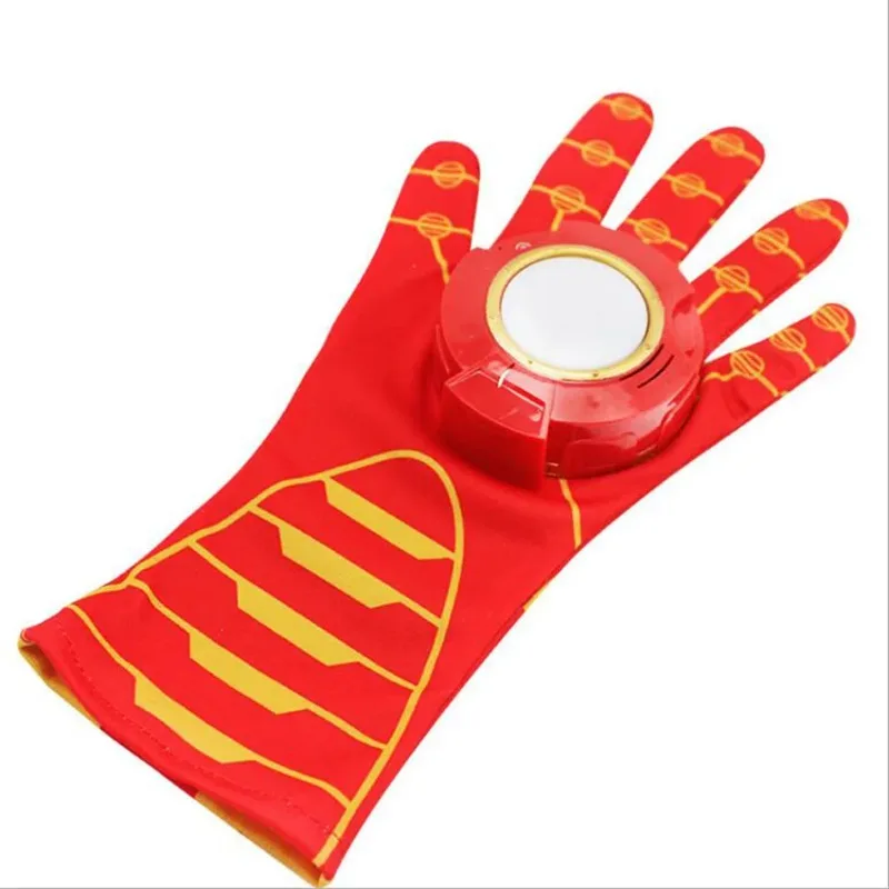 Cosplay Super Hero Iron Hero Handschoenen Action Figure Superheld LED Licht Flash Sound Handschoen Emitter Kids Gift Kostuum Party Speelgoed