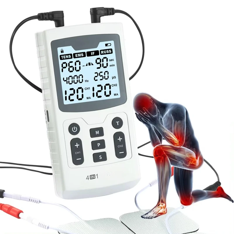 4 in 1 Combo  Interferential Current Russian Stimulation EMS Tens Machine Physiotherapy