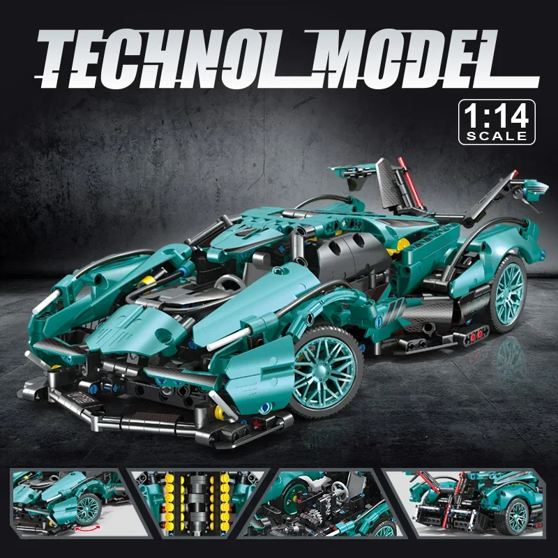Creative Technical City Speed Car Luxury Auto Racing Vehicle with Super Racers Bricks Toys  for Boys Girls Birthday Gift image 5