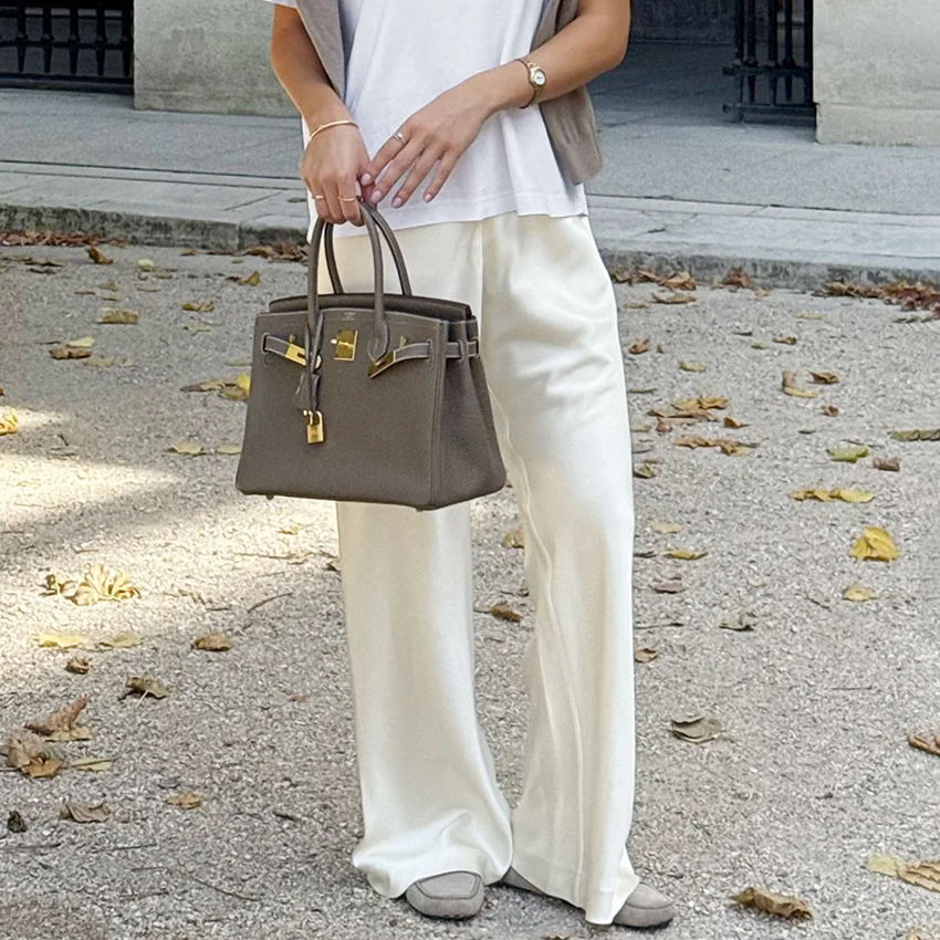 Pant Women Vintage Wide Leg Long Pants High Waist Straight Trousers Y2k Streetwear Elegant Splice Work Casual Solid Slim Fit