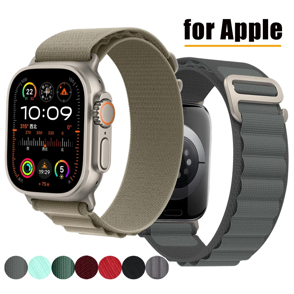 Pulseira Alpine para Apple Watch, Compatível com Tamanhos 44mm, 40mm, 49mm, 45mm, 41mm, 38mm, 42mm, Bracelete de Nylon para Iwatch Ultra 3, Série 11, 